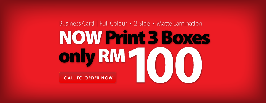Business Card Special Offer: RM100 for 300 Pieces
